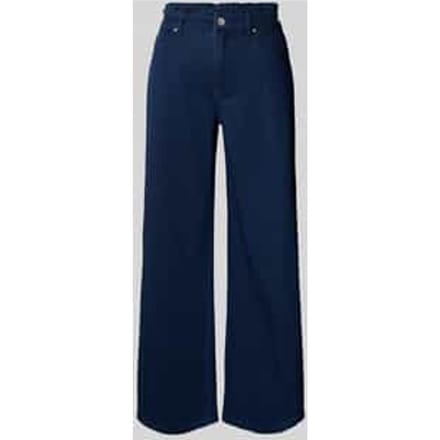 Wide leg jeans met ruches