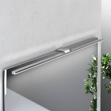 MCJ LED spiegellamp Triga IP44, chroom, 80cm, 4.000K