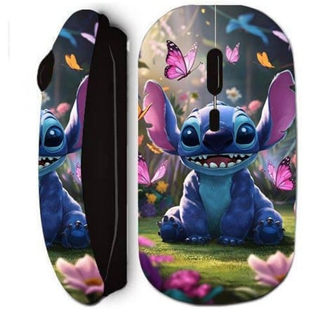 Draadloze muis - Maniacase - Stitch - Zwart - Cartoon - WiFi USB-sleutel