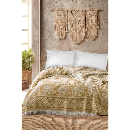 Asir - Beddenset - Mosterd - 220 x 240 cm