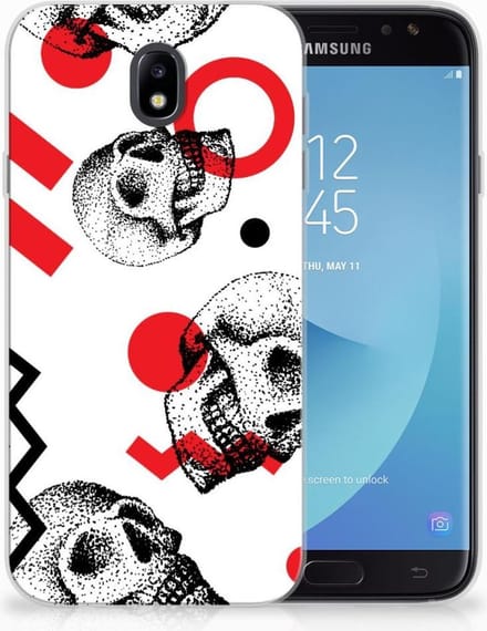 Silicone Back Case Samsung Galaxy J7 2017 | J7 Pro Skull Red
