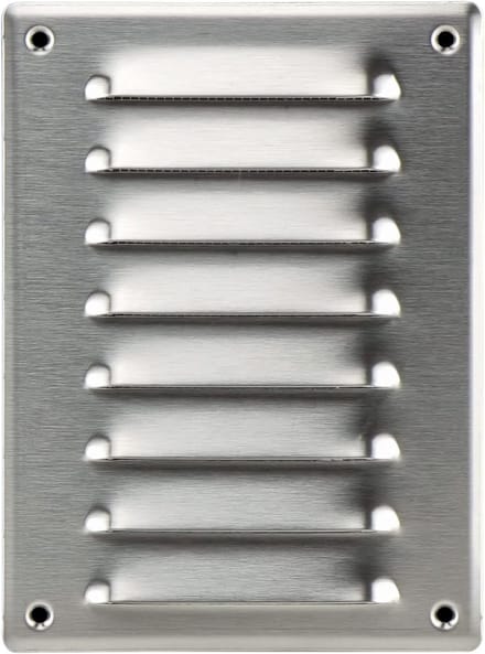 Ventilatierooster - Afvoerluchtrooster - Binnenklimaat Verbeteren - Met Insectengaas - 140 x 190 mm - Roestvrij Staal