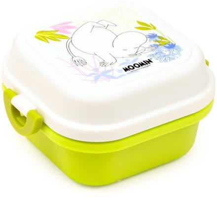 Bento Box - Moomin - Lunchtrommel - Wit&Groen- 12x12x8cm