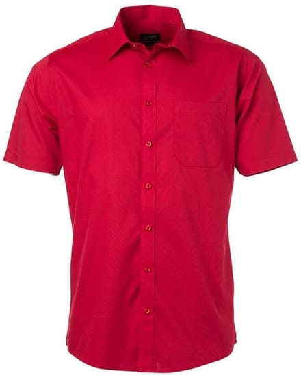 Daiber Herenshort Poplin Shirt met korte mouwen (Rood)
