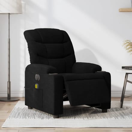 vidaXL - Massagestoel - elektrisch - verstelbaar - stof - zwart