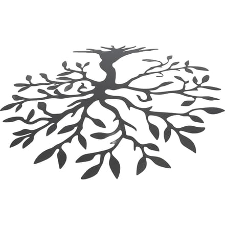Décoration murale en métal représentant un arbre de vie, 30 cm, noire, pour salon gray