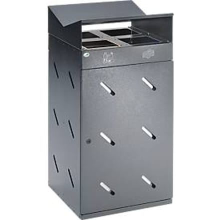 VAR afvalsorteerstation, 4-voudig, antiekzilver