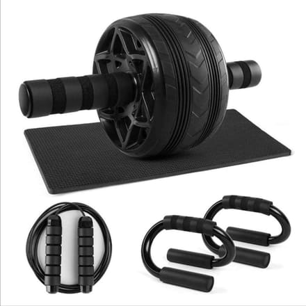 Buikwiel Set - Ab Roller - Krachtige Training - Verstevigende Spons - Enkelwielig - Multicolor