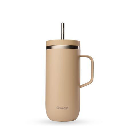 Qwetch Cold Cup Geïsoleerd met Handvat - Matt Linnen