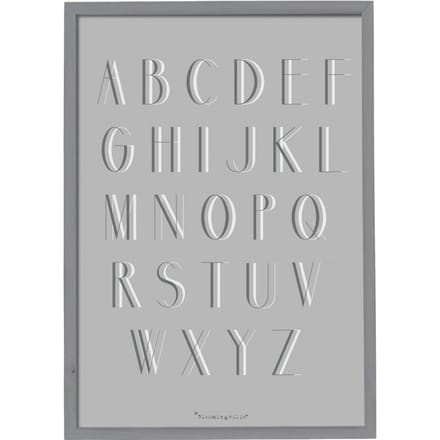 Bloomingville - Tekstbord - Alfabet - Hout/Plexiglas - Grijs