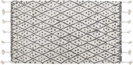 AGADIR - Laagpolig vloerkleed - Gebroken wit - 80 x 150 cm - Katoen
