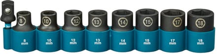 Makita E-16645 Impact Black krachtdoppenset 1/2 vierkant 9-delig