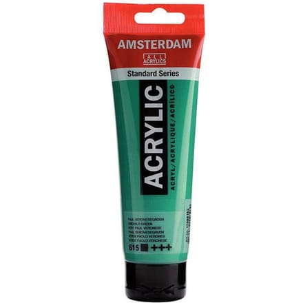 Peinture acrylique - TALENS - Amsterdam - 120ml - Vert Emeraude - Tube vert