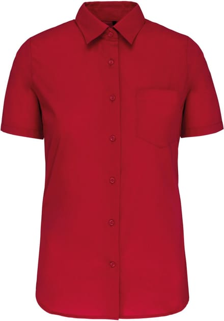 Kariban Dames Poplin Blouse Korte Mouwen K544 - Classic Red - 3XL