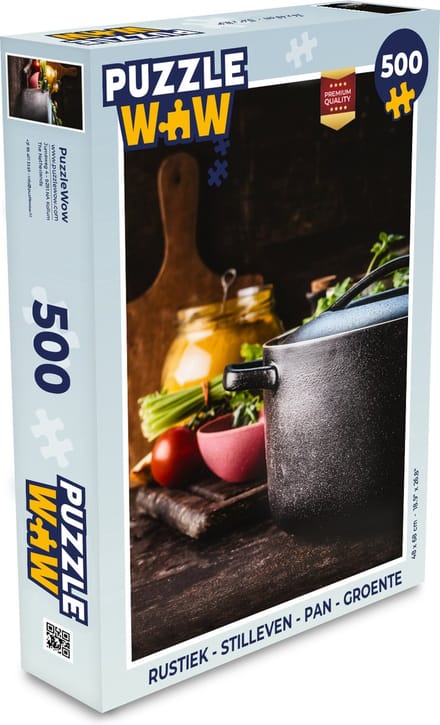 Puzzel Rustiek - Stilleven - Pan - Groente - Legpuzzel - Puzzel 500 stukjes