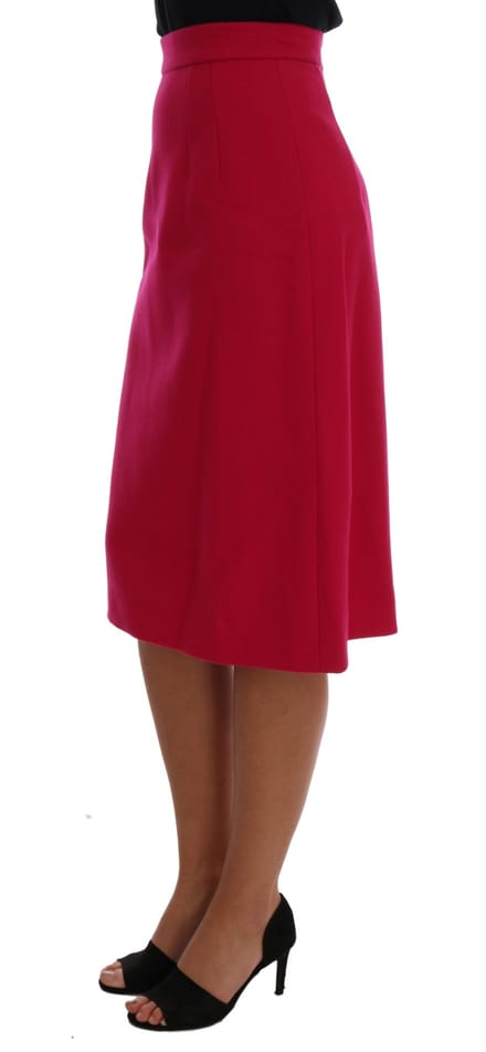 Dolce & Gabbana Roze wollen knie lange A-lijn rok voor dames