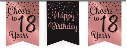 Party flag banner rose/black - 18