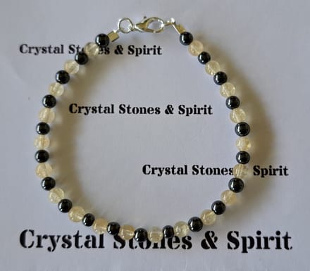 Armband Citrien / Hematiet 4 mm