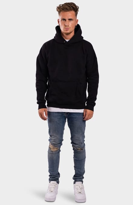 RK BLANK HOODIE BLACK OVERSIZED