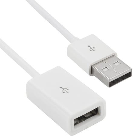 USB Male naar USB Female adapter kabel verlengkabel - 1 meter - universeel - wit