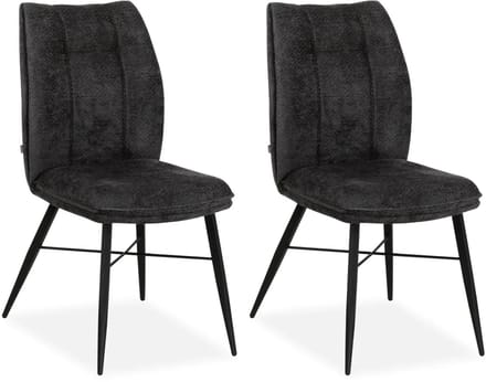 MX Sofa - Eetkamerstoel Jefferson - Antraciet (set van 2 stoelen)