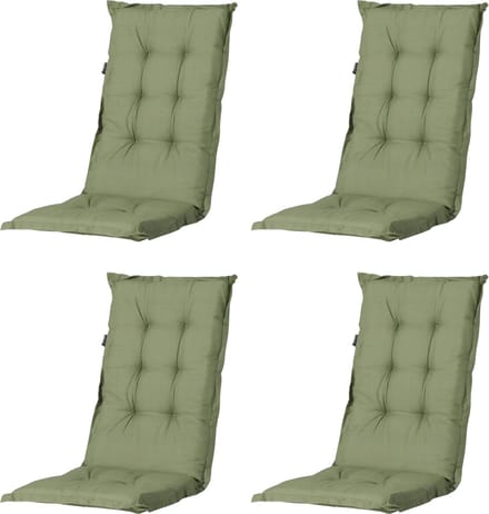 Madison - Tuinkussen - Universeel - Lage Rug - 4 st. - Basic Green - 105x50cm - Groen - Tuinstoelkussens - Standenstoel