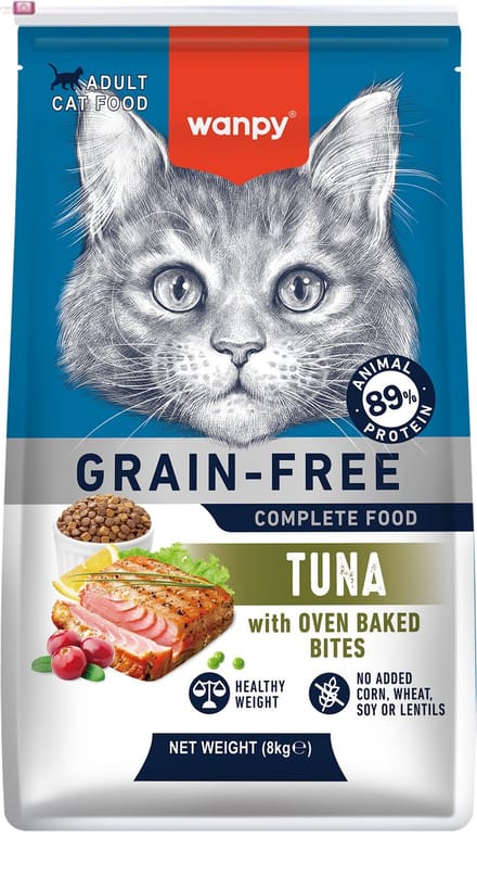 Wanpy - Kattenvoer - Droogvoer - Tonijn - Gezond gewicht - 8 kg - Graanvrij