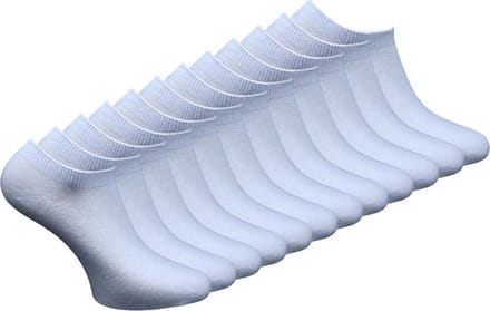 12 paar Bonanza sneakersokken - Basic - Platte Naad - Wit - Maat 39-42