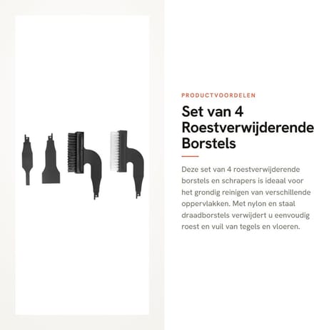 Dailygoods - Set van 4 Roestverwijderende Borstels en Schrapers