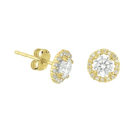 Oorknoppen Zirkonia Halo 7 Mm
