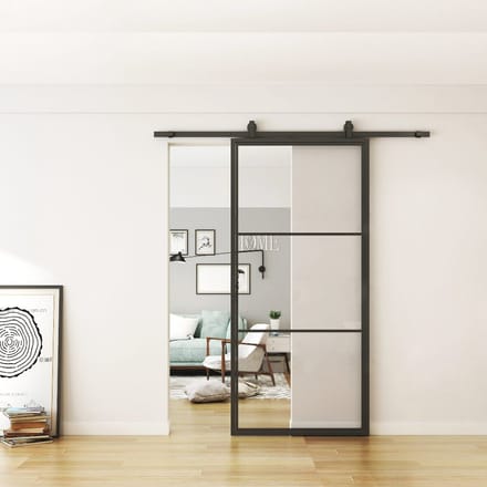 Schuifdeur - Staal - 3 Vlaks - Helder Glas
