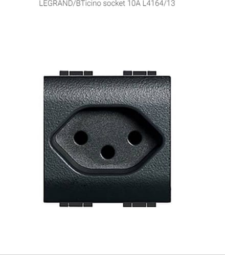 Legrand/BTicino - Wandcontactdoos - 250 V e.c., type 13, 2-modulair - antraciet