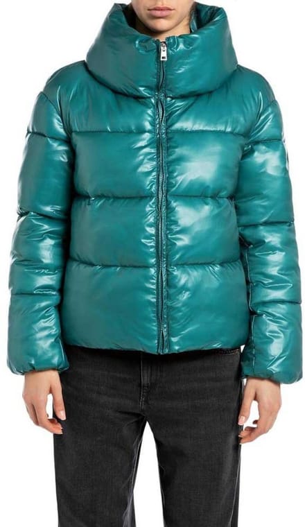 Replay W7855.000.84988 Puffer Jas Groen XS Vrouw