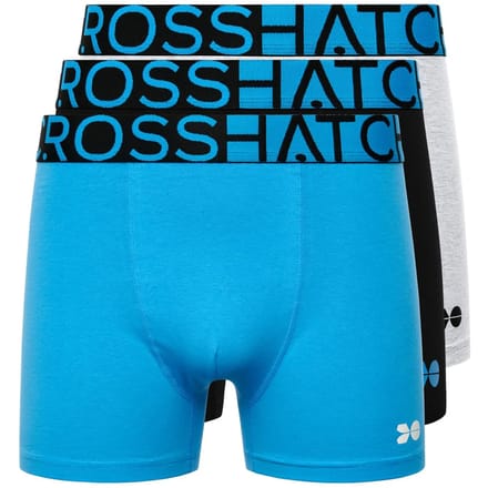 Crosshatch Heren Dumas Boxershorts (Set van 3) (Malibu Blauw)