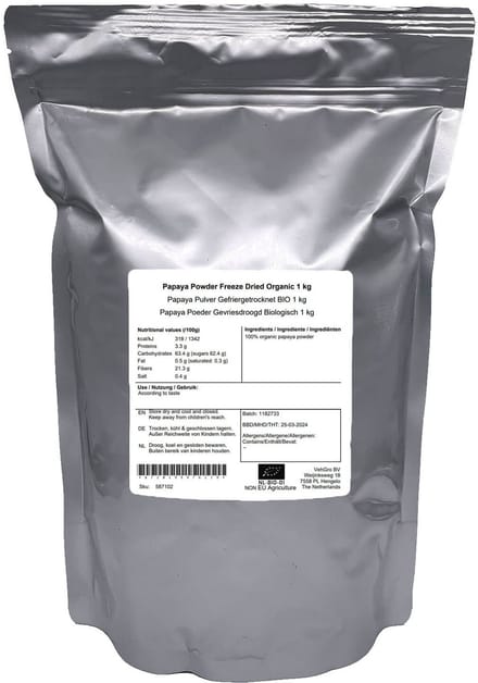Papaya Poeder Gevriesdroogd - 1 Kg - Holyflavours