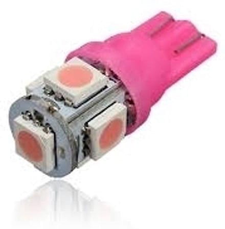 T10 - 12 volt - 5 LED - 5050 SMD - PINK