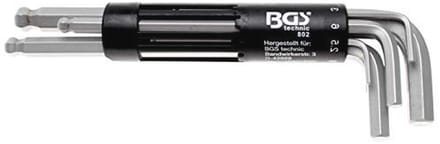 Stiftsleutelset met kogelkop - lang - inbus 2-10 mm - 8-dlg.