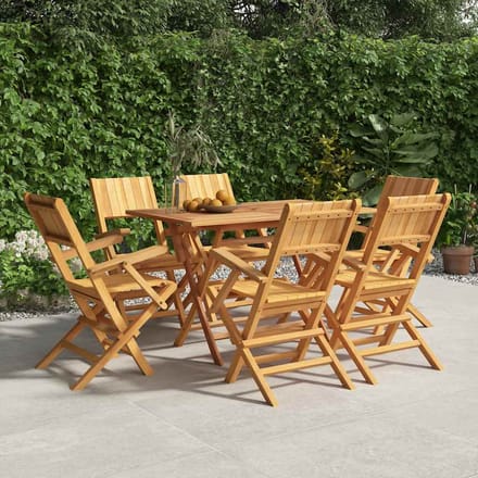 vidaXL - Klapstoelen - 6 - stuks - 55x61x90 - cm - Massief - teakhout