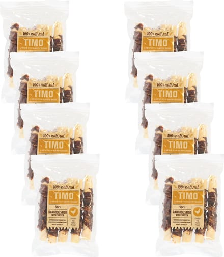 Timo Runder Kauwstick - Hondensnacks - 8 x Kip 12 cm 150 g 5 stuks
