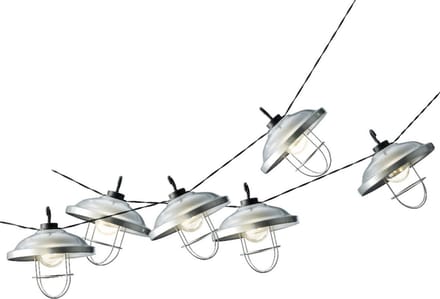 Decoris Lichtsnoer - solar tuinverlichting - 2,5 meter - warm wit licht - 6 lampenkappen