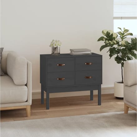 vidaXL - Wandkast - 90x40x78 - cm - massief - grenenhout - grijs