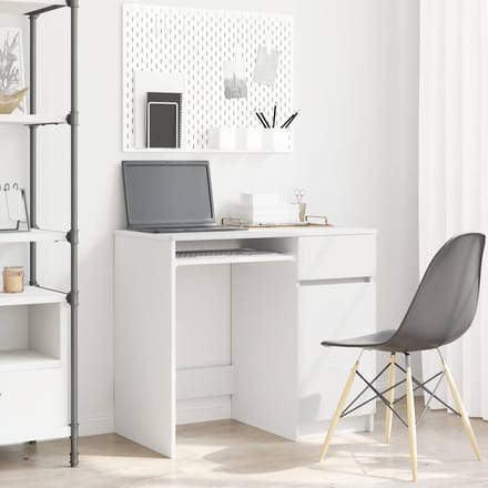 vidaXL - Bureau - 86x49x76 - cm - spaanplaat - wit