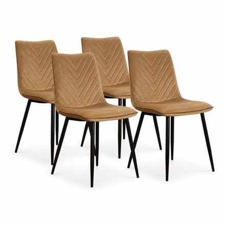 DS4U® - Gaby eetkamerstoel - Set van 4 - Goud - Velvet