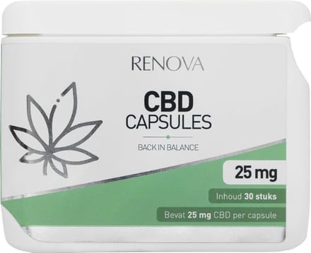 Renova CBD capsules 15% - 25mg CBD - cannabidiol - hennep - THC-vrij