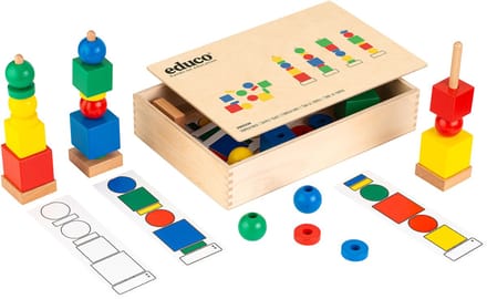 Vormentoren in kist 25x19x6cm - Educo - Educatief speelgoed
