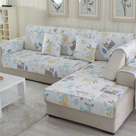 Coussin de Canapé Matelassé en Coton Impression Simple Moderne Épais Antidérapant Housse de Coussin de Canapé 70*70