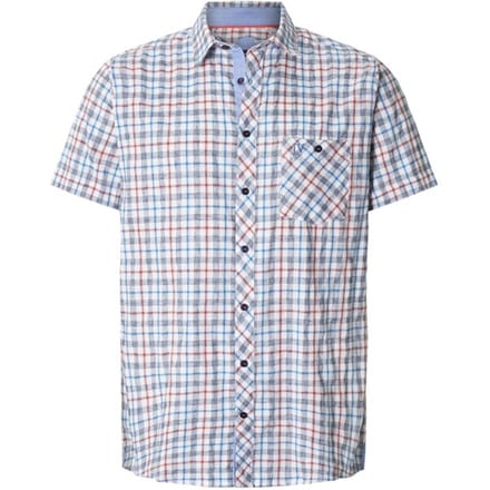 Jan Vanderstorm herren Overhemd Met Korte Mouwen - 41/42 - blauw - Plus Size