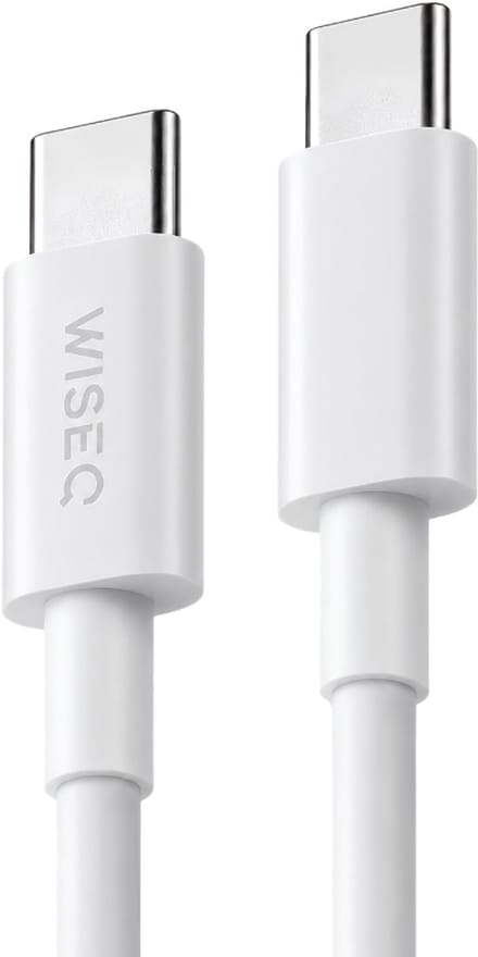 USB C naar USB C kabel 3 m - 100W USB-C snellaadkabel en datakabel - geschikt voor MacBook, MacBook Pro, MacBook Air, iPhone 17/16/15 - wit - WiseQ