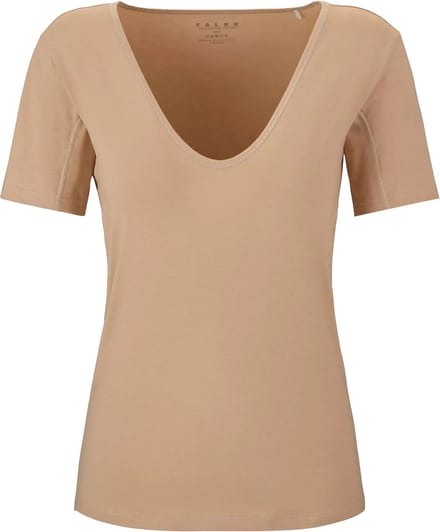 FALKE Daily Climate Control Round Neck sneldrogend katoen top van onderlaag dames bruin - maat L