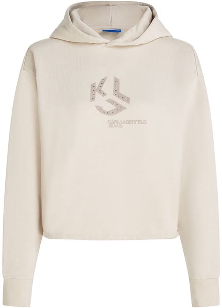 Karl Lagerfeld Jeans Studded Regular Fit Hoodie Beige S Vrouw